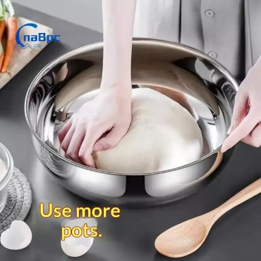 Bát trộn thép không gỉ chịu lực nặng, nắp kín – Nướng bánh, mì ống, salad, phù hợp máy rửa chén, an toàn nhà bếp