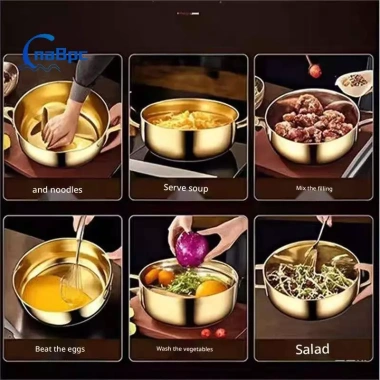 Bát trộn thép không gỉ chịu lực nặng, nắp kín – Nướng bánh, mì ống, salad, phù hợp máy rửa chén, an toàn nhà bếp