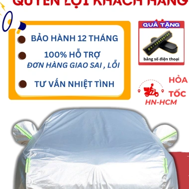 Bạt Trùm Ô Tô Oxford XCHAT Chống Nắng - Chống Mưa, Bảo Hành 12 Tháng, Giá 529.000₫