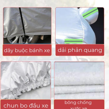 Bạt Trùm Ô Tô Oxford XCHAT Chống Nắng - Chống Mưa, Bảo Hành 12 Tháng, Giá 529.000₫