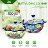 Bát vuông nắp sứ tráng men bóng cao cấp an toàn, dùng trong lò vi sóng, giá ưu đãi 166.801 VND