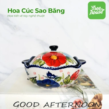 Bát vuông nắp sứ tráng men bóng cao cấp an toàn, dùng trong lò vi sóng, giá ưu đãi 166.801 VND