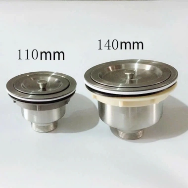 Bầu Xả Thoát Nước Inox 304 110mm-140mm cho Chậu Rửa Bát - Giá 39.000₫