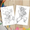 Bảy Viên Ngọc Rồng Dragon Ball - Set 20 tranh tô màu A4 A5 cho màu sáp và chì, manga anime comic, giảm giá 17.900 VND