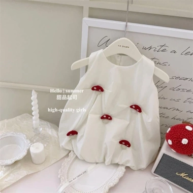 Bé 0-3Y Đầm công chúa Hàn Quốc không tay, mỏng thoáng khí, phong cách đi biển mùa hè 5