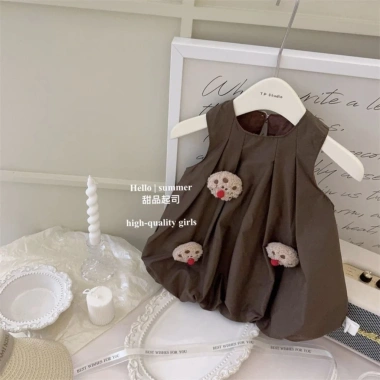 Bé 0-3Y Đầm công chúa Hàn Quốc không tay, mỏng thoáng khí, phong cách đi biển mùa hè 6