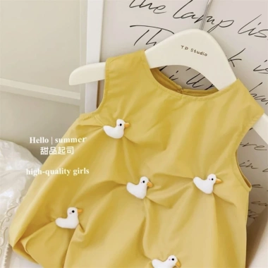 Bé 0-3Y Đầm công chúa Hàn Quốc không tay, mỏng thoáng khí, phong cách đi biển mùa hè 7