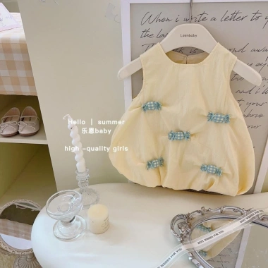 Bé 0-3Y Đầm công chúa Hàn Quốc không tay, mỏng thoáng khí, phong cách đi biển mùa hè 9