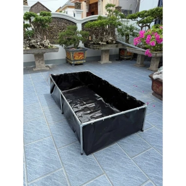 Bể Bạt HDPE 0.5mm Dày, Khung Phi 27, Dễ Vệ Sinh, Tiết Kiệm Diện Tích, Chống Nước, Nuôi Ốc, Éch Cá, Lươn - 970.000 VND
