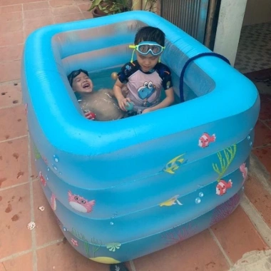 Bể bơi 4 tầng 1m4 cao 75cm cho bé thiết kế thành cao giá ưu đãi 465.000₫