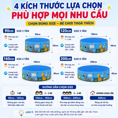 Bể bơi cho bé Beige cao su PVC không cần bơm hơi - Giá ưu đãi 318.997₫