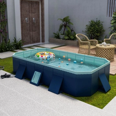 Bể bơi cỡ lớn không cần bơm PVC an toàn, gấp gọn di động, hồ bơi ngoài trời cứng cáp, giảm giá 1.159k