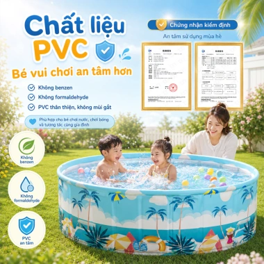 Bể bơi gấp gọn mở nhanh tròn không bơm hơi - Đa chức năng 2 trong 1, tiện lợi cho gia đình, giá ưu đãi 269.000₫ 8