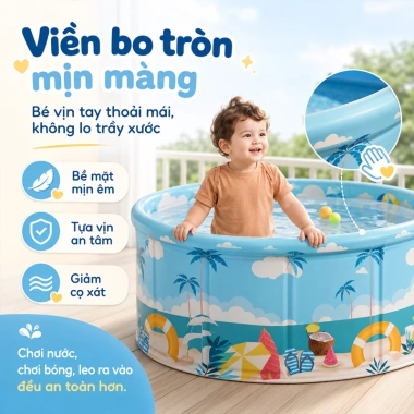 Bể bơi gấp gọn mở nhanh tròn không bơm hơi - Đa chức năng 2 trong 1, tiện lợi cho gia đình, giá ưu đãi 269.000₫ 9