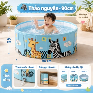 Bể bơi gấp gọn mở nhanh tròn không bơm hơi - Đa chức năng 2 trong 1, tiện lợi cho gia đình, giá ưu đãi 269.000₫ 10