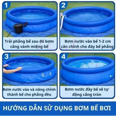 Bể bơi ngoài trời gấp gọn, hồ bơi phao gia đình to cho người lớn và trẻ em - Giá ưu đãi 569.000đ 5