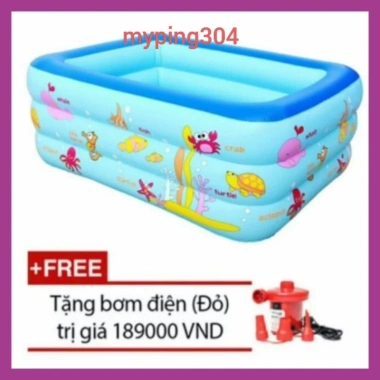 Bể bơi phao 3 tầng 1m³ cho bé - Kèm bơm, giá chỉ 209.000₫ ưu đãi