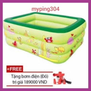 Bể bơi phao 3 tầng 2m1 kèm bơm điện - Giá giảm 22% chỉ 459.000₫