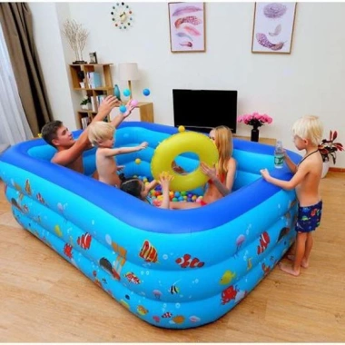 Bể bơi phao bơi gia đình 3 tầng kích thước 2m6-1m3 kèm miếng vá - Giá ưu đãi 226k 4