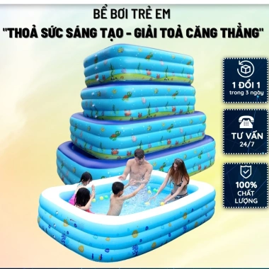 Bể bơi phao bơi gia đình 3 tầng kích thước 2m6-1m3 kèm miếng vá - Giá ưu đãi 226k 5