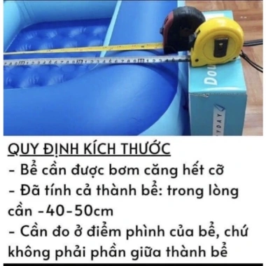Bể bơi phao bơi gia đình 3 tầng kích thước 2m6-1m3 kèm miếng vá - Giá ưu đãi 226k 8