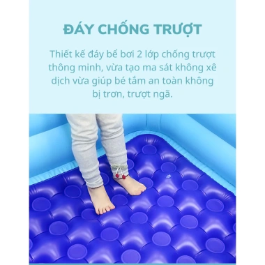 Bể bơi phao KAW 3 tầng trẻ em, đáy 2 lớp chống trượt, gấp gọn, an toàn, kèm bơm và bóng – Giá ưu đãi 560.000 VND
