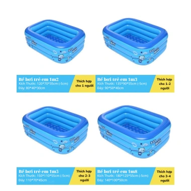 Bể bơi phao KAW 3 tầng trẻ em, đáy 2 lớp chống trượt, gấp gọn, an toàn, kèm bơm và bóng – Giá ưu đãi 560.000 VND