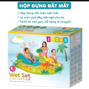 Bể bơi Phao Khủng Long và Cá Sấu Phun Nước có Cầu Trượt - Giá ưu đãi 1,350,000₫