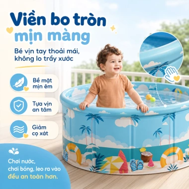 Bể bơi trẻ em gia đình PVC 0.34mm gấp gọn, chống thấm, an toàn - Giá chỉ 318.000₫ 8 Bể bơi trẻ em gia đình PVC 0.34mm gấp gọn, chống thấm, an toàn - Giá chỉ 318.000₫ 8