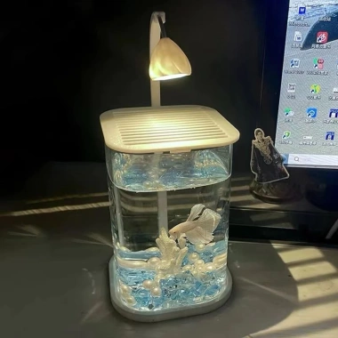 Bể Cá Betta Đèn LED Thủy Tinh - Trang Trí Phòng Ngủ và Phòng Khách, Giá 190k 3