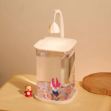 Bể Cá Betta Đèn LED Thủy Tinh - Trang Trí Phòng Ngủ và Phòng Khách, Giá 190k 4