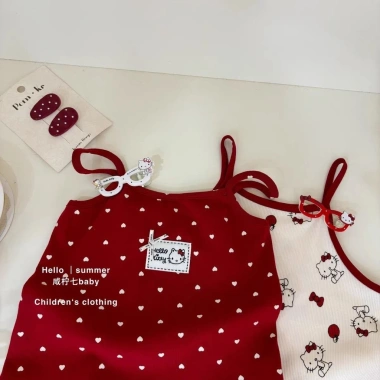 Bé Hàn Quốc Cotton KT Cat Dây Đầm Mùa Hè 0-3Y Thoáng Khí, Phong Cách Nhiệt Đới Dễ Thương - Giá 128.267 VND