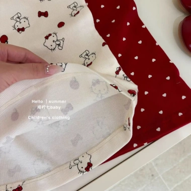 Bé Hàn Quốc Cotton KT Cat Dây Đầm Mùa Hè 0-3Y Thoáng Khí, Phong Cách Nhiệt Đới Dễ Thương - Giá 128.267 VND