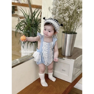 Bé Nguyên Chất Cotton Siêu Mềm, Jumpsuit Ren Phong Cách Tây, Áo Liền Quần Mùa Hè Trăm Ngày 7.7, Giá ưu đãi 651.893₫ 7
