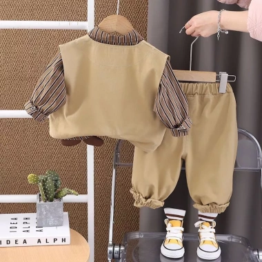 Bé Trai 3 Mảnh Áo Vest Quần Hoạt Hình Cotton Thoáng Khí, Dễ Thương, Đa Năng, Bền Bảo Hộ Lao Động - Giá 468.757₫ 5