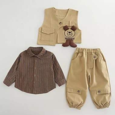 Bé Trai 3 Mảnh Áo Vest Quần Hoạt Hình Cotton Thoáng Khí, Dễ Thương, Đa Năng, Bền Bảo Hộ Lao Động - Giá 468.757₫ 6