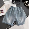 Bé trai mùa hè 2 bộ trang phục tay ngắn thời trang, quần short denim mỏng, giặt dễ dàng, chỉ 230.854 VND 6