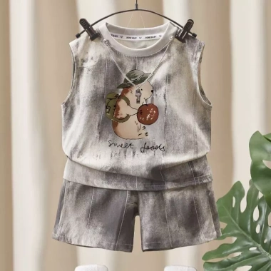 Bé Trai Mùa Hè Áo Vest Không Tay và Quần Mỏng 2 Bộ Thời Trang Giá 190k