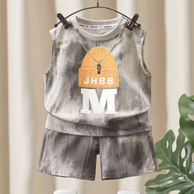 Bé Trai Mùa Hè Áo Vest Không Tay và Quần Mỏng 2 Bộ Thời Trang Giá 190k