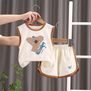 Bé Trai Mùa Hè Cotton Áo Vest Thể Thao Không Tay Hoạt Hình 2 Bộ Giá Ưu Đãi 230k