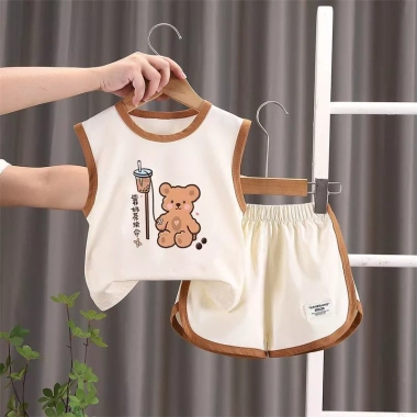 Bé Trai Mùa Hè Cotton Áo Vest Thể Thao Không Tay Hoạt Hình 2 Bộ Giá Ưu Đãi 230k