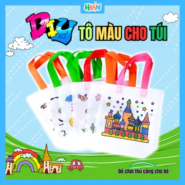 Bé Tự Tô Màu Túi Vải Canvas Đồ Chơi Thủ Công Sáng Tạo Thỏa Sức Vẽ 20.000