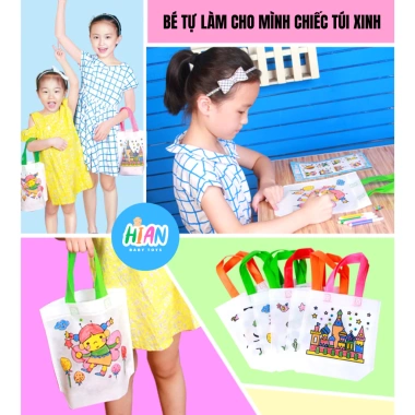 Bé Tự Tô Màu Túi Vải Canvas Đồ Chơi Thủ Công Sáng Tạo Thỏa Sức Vẽ 20.000 4 Bé Tự Tô Màu Túi Vải Canvas Đồ Chơi Thủ Công Sáng Tạo Thỏa Sức Vẽ 20.000 4