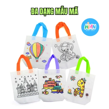 Bé Tự Tô Màu Túi Vải Canvas Đồ Chơi Thủ Công Sáng Tạo Thỏa Sức Vẽ 20.000