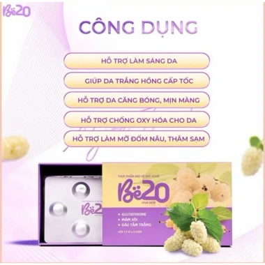 Be20 Kẹo Ngậm Dâu Tằm Trắng Da Chính Hãng - Tem Bạc QR Check, Giá 567.721₫ 3