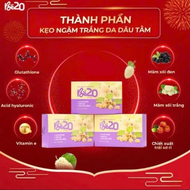 Be20 Kẹo Ngậm Dâu Tằm Trắng Da Chính Hãng - Tem Bạc QR Check, Giá 567.721₫ 4