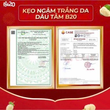 Be20 Kẹo Ngậm Dâu Tằm Trắng Da Chính Hãng - Tem Bạc QR Check, Giá 567.721₫ 5