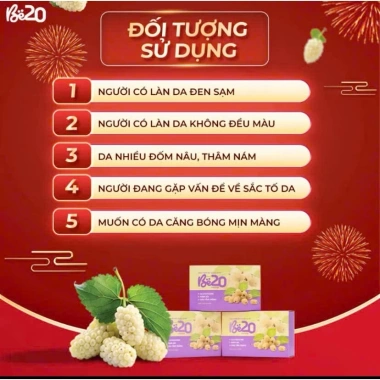 Be20 Kẹo Ngậm Dâu Tằm Trắng Da Chính Hãng - Tem Bạc QR Check, Giá 567.721₫ 6