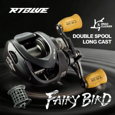 BEARKING RTBLUE Fairy Bird Reel Baitcasting 7:1 Gấp Đôi, Phanh Từ Tính 5KG, 5KG Kéo Tối Đa - Giá 440.000đ
