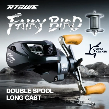 BEARKING RTBLUE Fairy Bird Reel Baitcasting 7:1 Gấp Đôi, Phanh Từ Tính 5KG, 5KG Kéo Tối Đa - Giá 440.000đ